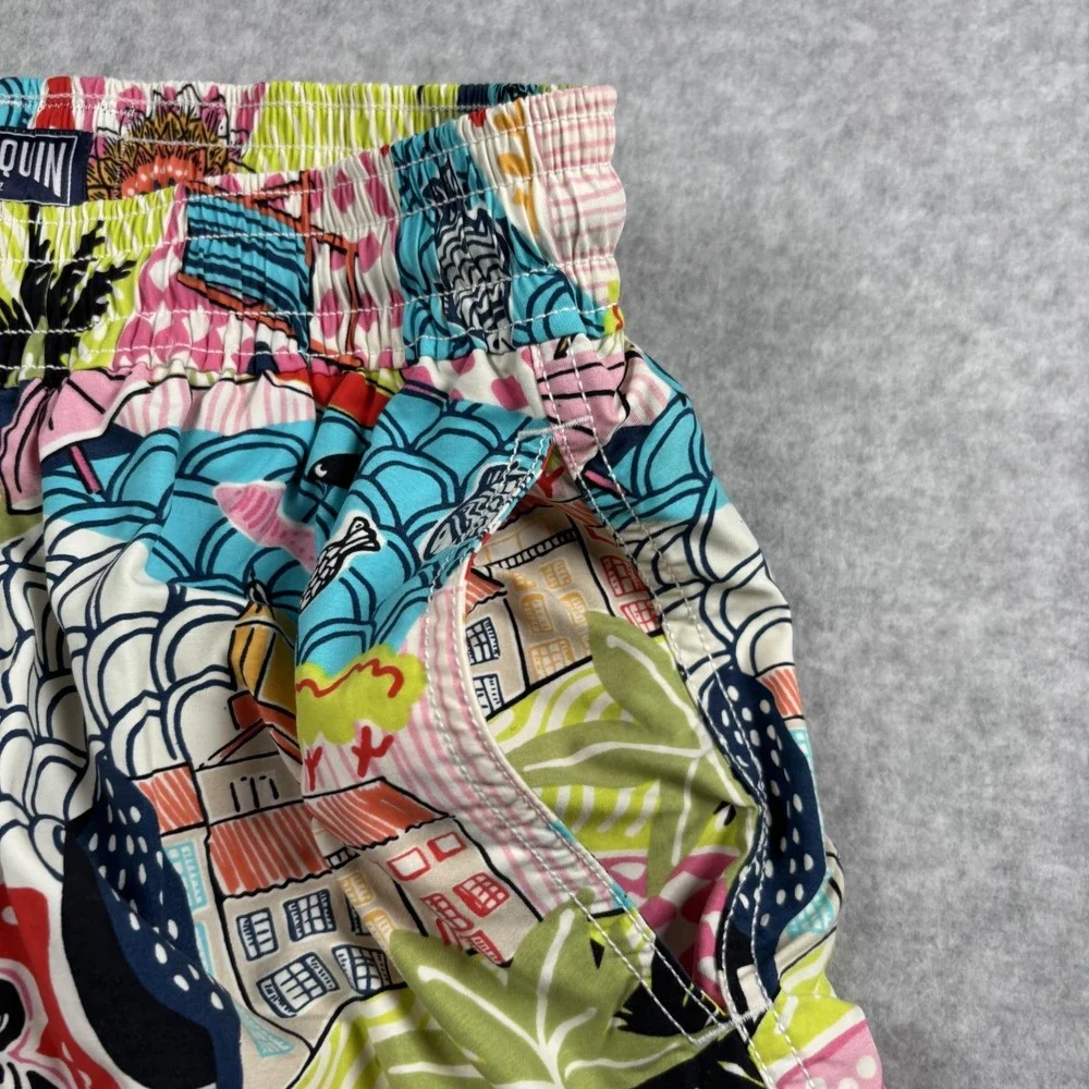 Vilebrequin Saint Tropez Les Plages Men's M Swim Trunks Board Shorts Lined
